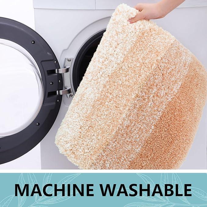 Arotive Microfiber Bathroom Rugs, Shaggy Soft and Absorbent Bath Rug, Non-Slip, Thick Plush Machine Washable Dry Bath Mats for Bathroom, Tub and Shower, 36x24, Peach, Rectangular - ModernBath