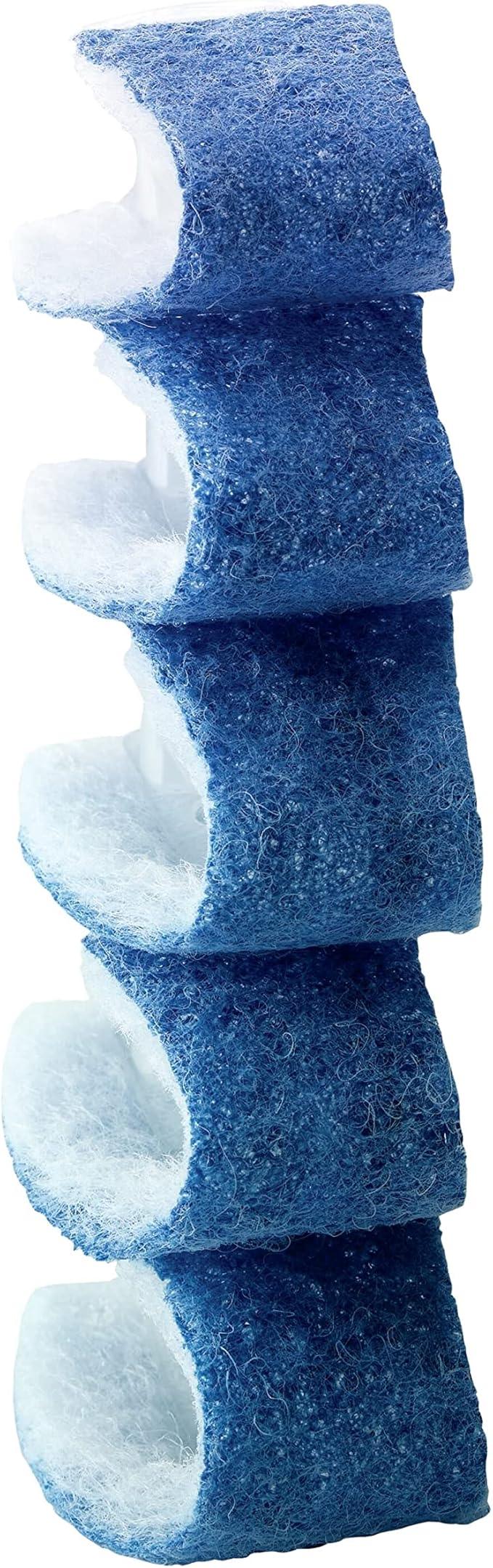 Scotch-Brite Disposable Toilet Scrubber Starter Kit, Disposable Refills with Built-In Bleach Alternative, Includes 1 Handle, Storage Caddy and 5 Refills - ModernBath