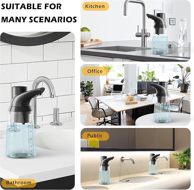 Greatmay Adjustable Automatic Soap Dispenser Touchless, 4 Adjustable Levels，Battery Powered Operated Sensor Liquid Soap Pump，Touch-Free Hand Sanitizer Dispenser - ModernBath