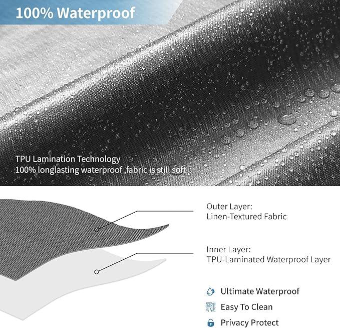 THAIGEE 2-in-1 Waterproof Extra Long Fabric Shower Curtain or Liner,Linen Textured,84 Inch Breathable TPU & Washable Bathroom Shower Curtain Set with 12 Plastic Hooks,Modern,72"x84" Charcoalgrey - ModernBath
