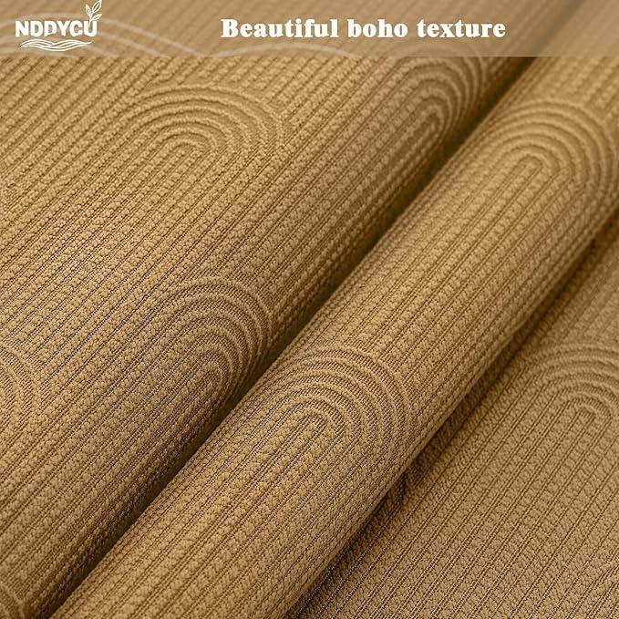 NDDYCU Brown Boho Shower Curtain,Mid Century Neutral Terracotta Mustard Fall Shower Curtain 72" W X 78" L - ModernBath