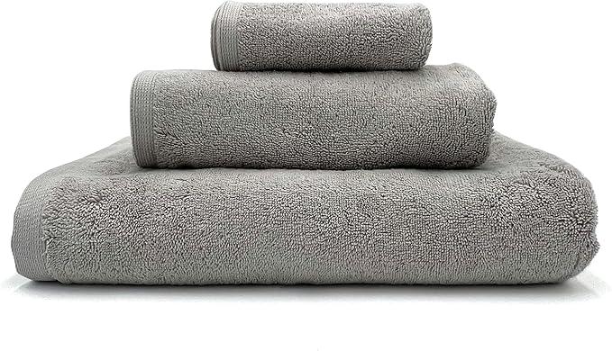 Lincoln & Palm 3 Piece Turkish Towels Set, Thick, Soft, Plush 700 GSM Spa & Hotel Quality, Silver Infused SILVERbac | Bath 58x30, Hand 30x16, Face Wash Cloth 13x13 (3 Piece Towel Set, Silver) - ModernBath