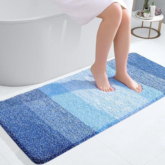 OLANLY Bathroom Runner Rugs 47x20, Extra Soft Absorbent Microfiber Bath Rugs, Rubber Backing, Quick Dry, Washable Bath Mats for Bathroom Floor, Tub and Shower, Home Decor Accessories, Light Royal Blue - ModernBath