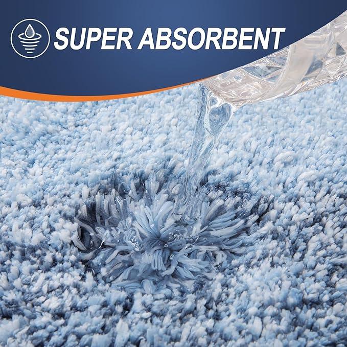 OLANLY Bathroom Rugs Mat 36x24, Extra Soft Absorbent Microfiber Bath Rugs, Rubber Backing, Quick Dry, Machine Washable Bath Mats for Bathroom Floor, Tub and Shower, Home Decor Accessories, Blue - ModernBath