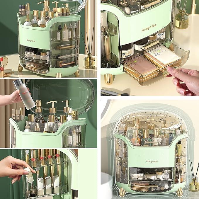 Omeily Upgrade Large Makeup Organizer Countertop Vanity Organizer Cosmetic Organizer Makeup Storage Box Bathroom Counter Organizer Perfume Skincare Organizers Gift Women Clear Design Easy Visibility - ModernBath