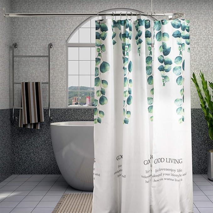Artiwell L Shaped Shower Curtain Rod, Bathroom Bathtub Corner Shower Curtain Rod with Ceiling Support (CHROME PLATED) - ModernBath