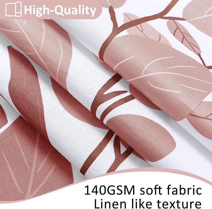 BOODII Canyon Rose Leaf Shower Curtain for Bathroom Botanical Eucalyptus Nature Eucalyptus Shower Curtain Set Floral Leaves Waterproof Bathroom Bath Curtains with Hooks 72x72 - ModernBath