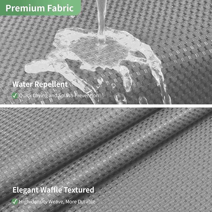eachope No Hook Waffle Weave Shower Curtain with Snap-in Fabric Liner Set,Grey Shower Curtains for Bathroom with See Through Top Window,Water Repellent & Washable,71Wx74H,Gray - ModernBath