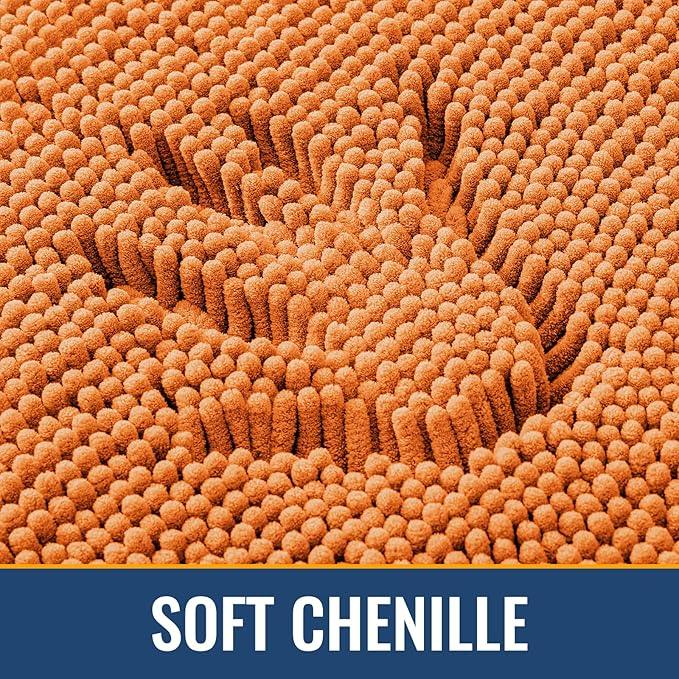 Arotive Bathroom Rugs 30x20, Extra Soft Absorbent Shaggy Chenille Bath Rugs, Machine Washable Rubber Backing Non-Slip Bath Mats for Bathroom Floor Tub and Shower, Home Decor Accessories, Coral - ModernBath
