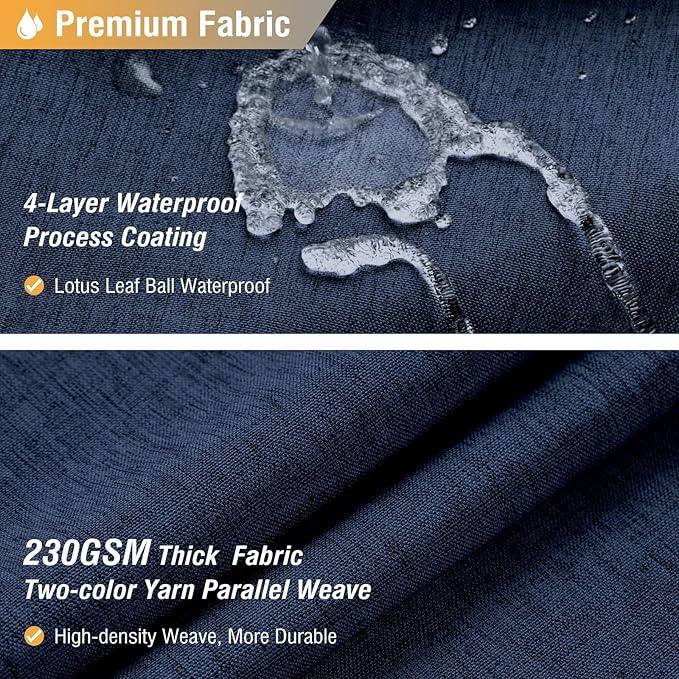 BTTN Extra Wide Shower Curtain - 108x72 Inch Linen Textured Waterproof Fabric Shower Curtain Set with 18 Plastic Hooks, Large Modern Neutral Decorative Shower Curtains for Bathroom and Bathtub - Navy - ModernBath