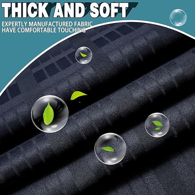 Conbo Mio Extra Long No Hook Shower Curtain with Snap in Liner Set, Hotel Luxury Black Shower Curtains for Bathroom with See Through Top Window, Waterproof, Washable 71W x 84H - ModernBath