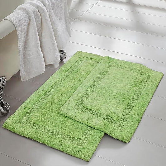 C23 Luxury Bathroom Rugs, Bath Mat - 20"x32" & 16"x24", 2200 GSM Tufted Cotton Bathroom Mat, Ultra-Absorbent Quick Dry Heavyweight Non-Slip Bathmat, Thick Soft Plush Machine Washable Bath Rug - 2 Pack - ModernBath