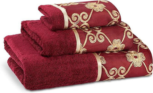Zahari Home Elegant Rose Classic Luxury Bath Towel Set - 3 Piece Towel Set - Bath Towel, Hand Towel and Wash Towel for Contemporary Bathroom Decor - ModernBath