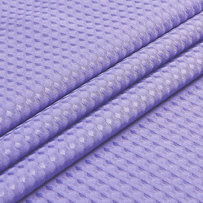 Furlinic Purple Small Stall No Hook Shower Curtain with Snap in Liner,Waffle Weave Heavy Duty Fabric Waterproof Bathroom Curtains,Washable Shower Curtain Set with See Through Window 36x72 Inch - ModernBath