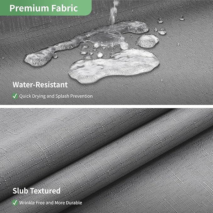 eachope Grey No Hook Shower Curtain with Snap-in Fabric Liner Set,Slub Textured Fabric Shower Curtains for Bathroom,Hotel Style Modern Shower Curtain,Water Repellent & Washable,71x74(72) - ModernBath