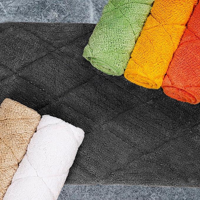 C23 Luxury Bathroom Rugs, Bath Mat - 20"x32" | 2200 GSM Tufted Cotton Bathroom Mat | Ultra-Absorbent Quick Dry, Heavyweight Non-Slip Bathmat | Thick Soft Plush Machine Washable Bath Rug - ModernBath