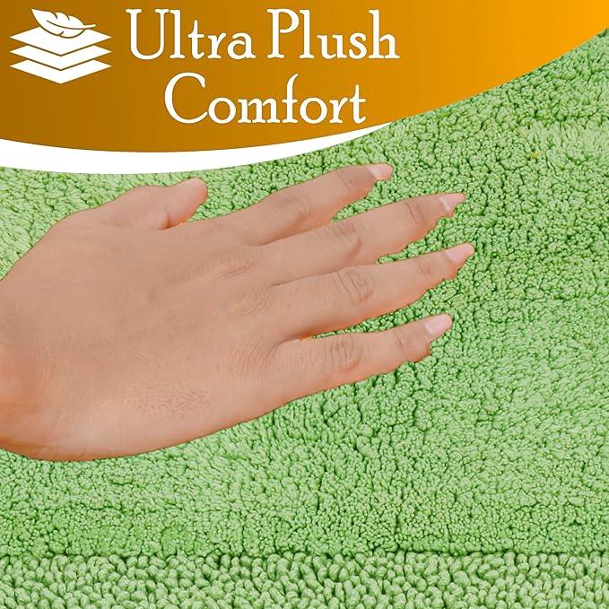 C23 Luxury Bathroom Rugs, Bath Mat - 20"x32" & 16"x24", 2200 GSM Tufted Cotton Bathroom Mat, Ultra-Absorbent Quick Dry Heavyweight Non-Slip Bathmat, Thick Soft Plush Machine Washable Bath Rug - 2 Pack - ModernBath
