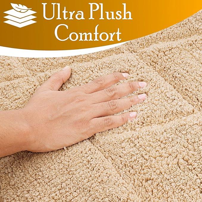 C23 Luxury Bathroom Rugs, Bath Mat - 20"x32" | 2200 GSM Tufted Cotton Bathroom Mat | Ultra-Absorbent Quick Dry, Heavyweight Non-Slip Bathmat | Thick Soft Plush Machine Washable Bath Rug - ModernBath