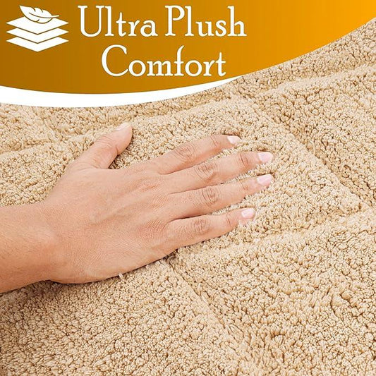 C23 Luxury Bathroom Rugs, Bath Mat - 20"x32" | 2200 GSM Tufted Cotton Bathroom Mat | Ultra-Absorbent Quick Dry, Heavyweight Non-Slip Bathmat | Thick Soft Plush Machine Washable Bath Rug - ModernBath