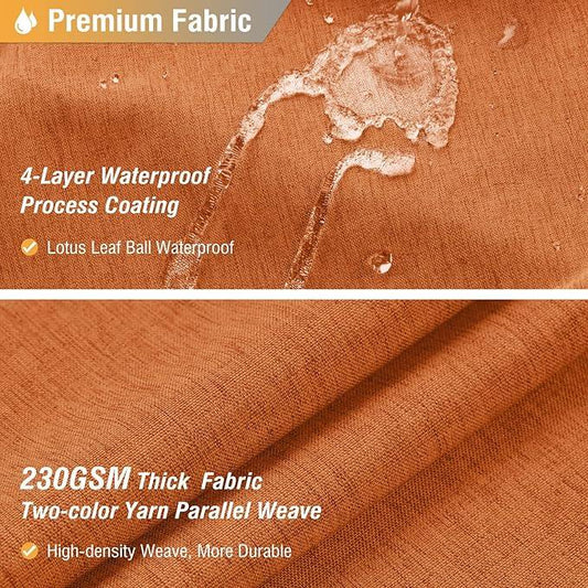 BTTN Orange Shower Curtain - Linen Textured Heavy Duty Waterproof Cloth Shower Curtain Set with 12 Plastic Hooks, Hotel Spa Luxury Simple Decorative Thick Fabric Shower Curtains for Bathroom - 72x72 - ModernBath