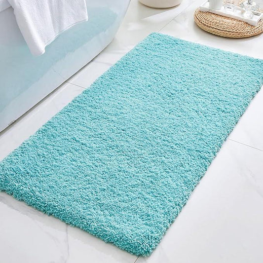 ILANGO Teal Bathroom Rugs 70" × 24" Non Slip & Super Absorbent Thick Soft, Washable Bath Carpet Runner for Floor, Microfiber Plush Shaggy Bath Mats with Rubber for Bedroom Bathtub Shower Room - ModernBath