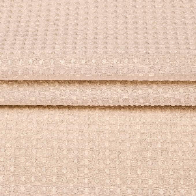 River Dream Heavyweight No Hooks Required Dotted Waffle Weave Shower Curtain with Snap in Liner - 71W x 74H,Hotel Grade,Spa Like Bath Curtain,Pink - ModernBath