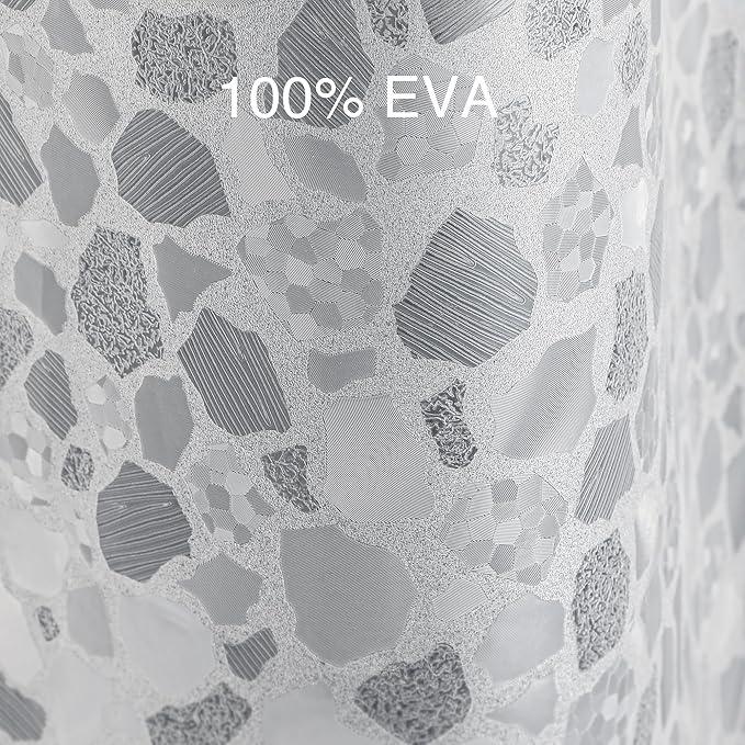 WELTRXE Bathroom Shower Curtain Liner 8G EVA Thick, 72x72 Inch 3D Frosted Pebble Plastic Shower Curtains, Heavy Duty Waterproof Shower Liner with Weighted Magnets, 12 Hooks, Rustproof Metal Grommet - ModernBath