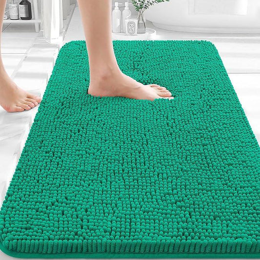 OLANLY Bathroom Rugs 36x24, Extra Soft Absorbent Chenille Bath Rugs, Rubber Backing Quick Dry, Machine Washable Bath Mats for Bathroom Floor, Tub and Shower, Home Decor Accessories, Emerald - ModernBath