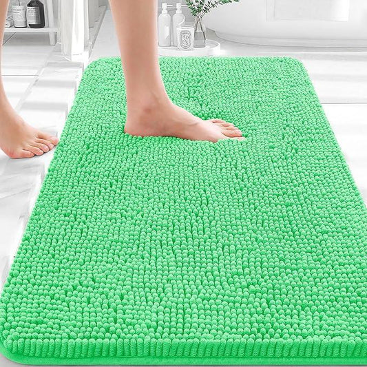 OLANLY Bathroom Rugs 30x20, Extra Soft Absorbent Chenille Bath Rugs, Rubber Backing Quick Dry, Machine Washable Bath Mats for Bathroom Floor, Tub and Shower, Home Decor Accessories, Mint Green - ModernBath