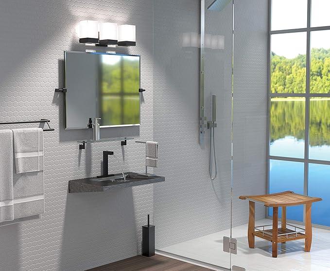 Gatco 1488MX Elegant Square Toilet Brush Holder, Matte Black - ModernBath