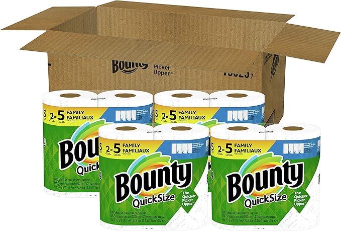 Bounty Quick Size Paper Towels, White, 8 Family Rolls - ModernBath