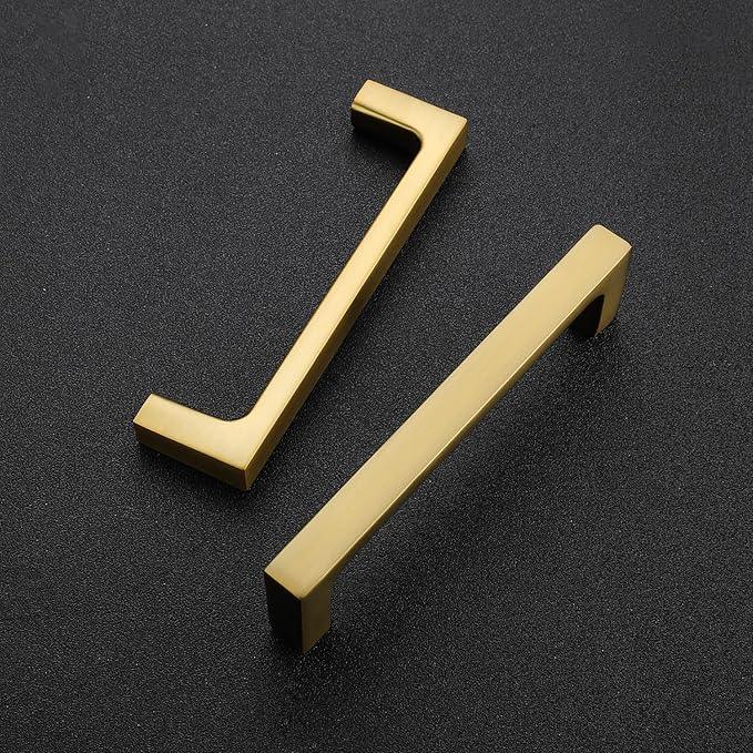 Ravinte 30 Pack Solid 3-3/4 Inch Kitchen Square Cabinet Handles Brushed Brass Drawer Pulls Kitchen Cabinet Hardware Handles - ModernBath