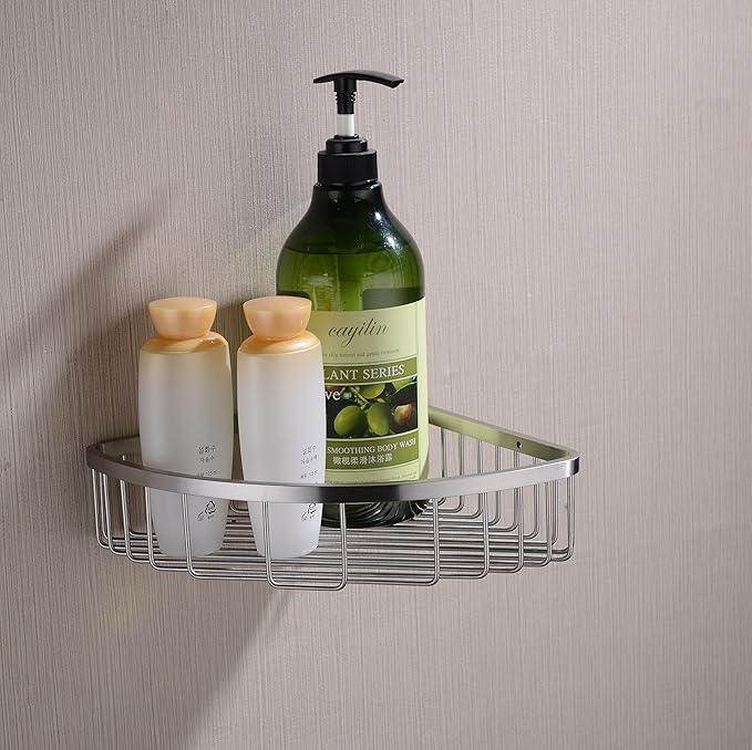 orhemus 304 Stainless Steel Shower Caddy Corner Basket Shelf Bathroom Organizer Wall Mounted Storage, Brushed Nickel - ModernBath