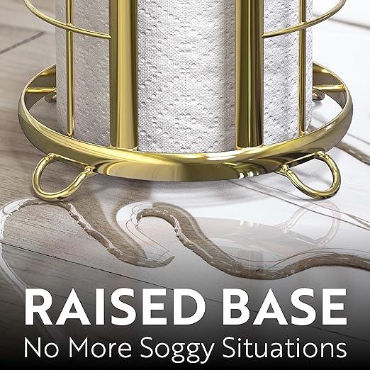 BROOKSTONE, Gold Toilet Paper Holder, Freestanding Bathroom Tissue Organizer, Minimalistic Storage Solution, Modern & Stylish Design [Holds MEGA Rolls] - ModernBath