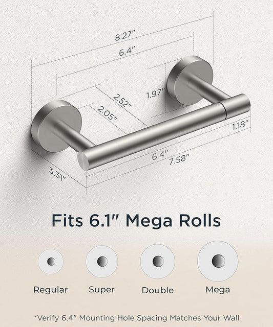 FORIOUS Toilet Paper Holder Wall Mount, Stainless Steel Rustproof Double Post Pivoting Tissue Roll Holder for Bathroom, Commercial Toilet Paper Dispenser (Stainless Steel, Classic) - ModernBath