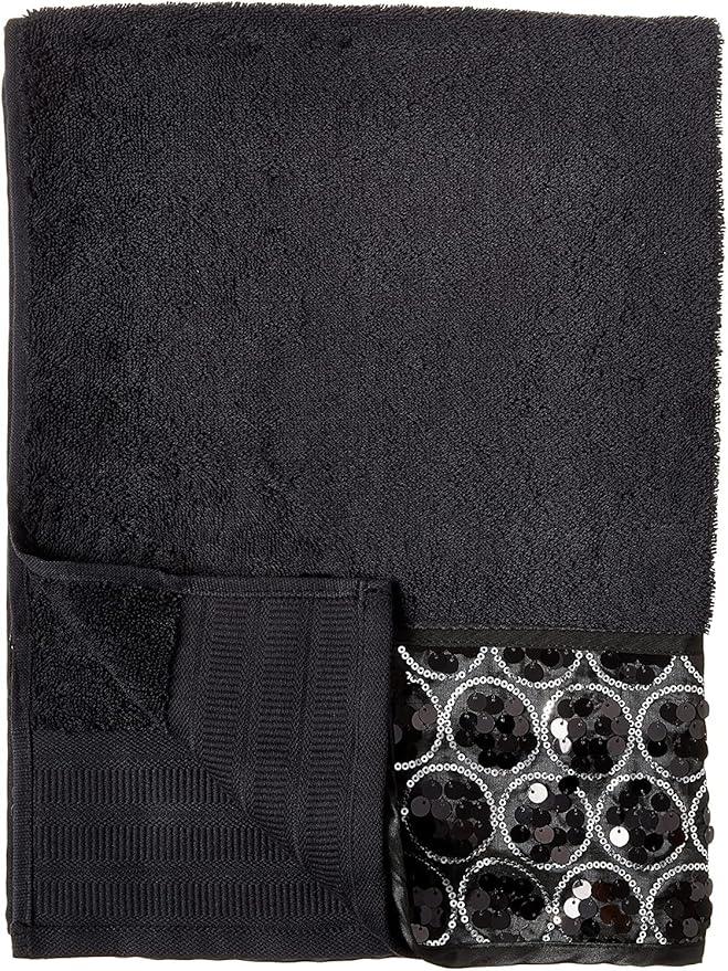 Zahari Home 4pc Sinatra Stylish Bathroom Accessories Set Black Soap Dispenser/Lotion Pump, Tumbler, Tooth Brush Holder and Soap Dish Modern Luxury Decor Bling Mosaic Glass Black Bathroom Accessories - ModernBath