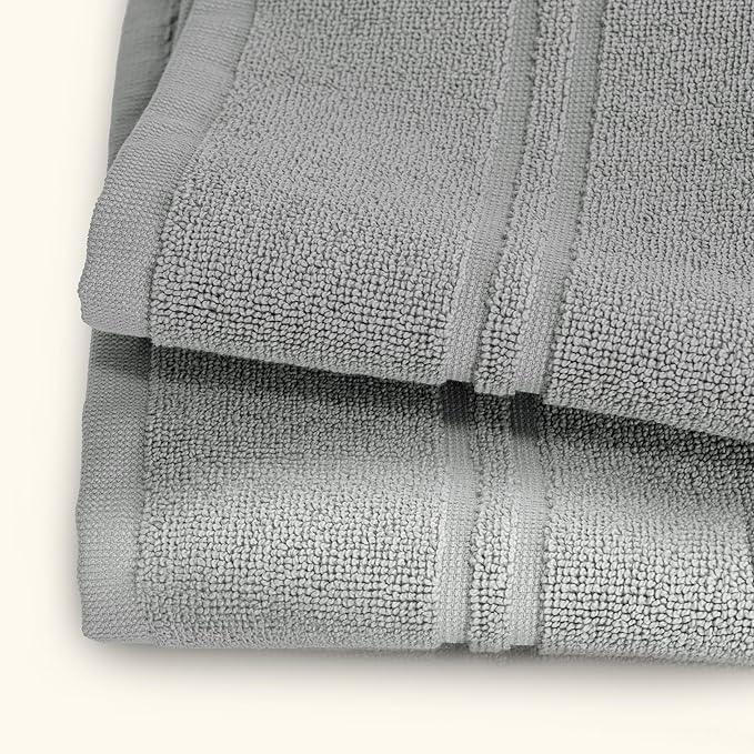 Tens Towels Pack of 2 Bath Mats 100% Cotton, 20 x 32 Inches, Super Absorbent, Hotel Quality Premium Floor Towels, Luxurious, Soft & Quick Dry, Not a Bathroom Rug, Cool Grey - ModernBath