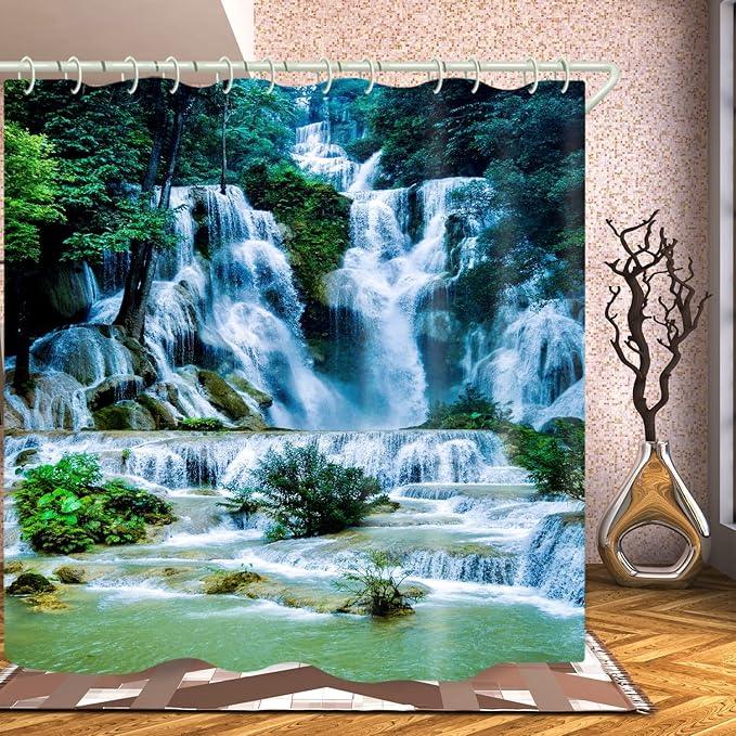 LYFANS Bathroom Uses Beach Scallop 3D Shower Curtains, Luxurious Bathtub Standard Shower Curtains, Waterproof and Bright Fabric Shower Curtains (59x72 inches) - ModernBath
