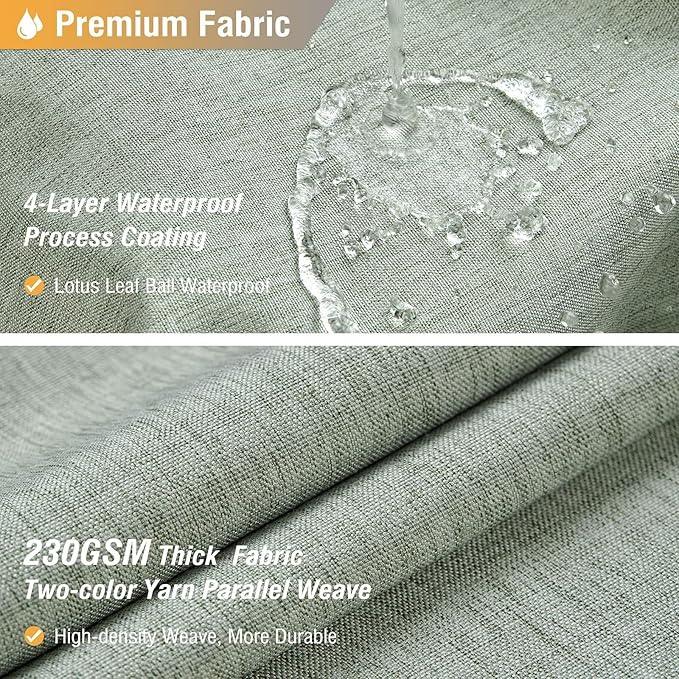 BTTN 84 Inch Wide Shower Curtain - W84xH72 Linen Textured Heavy Duty Fabric Shower Curtain Set with 14 Plastic Hooks, Large Hotel Simple Waterproof Polyester Bath Curtains for Bathroom - Sage Green - ModernBath