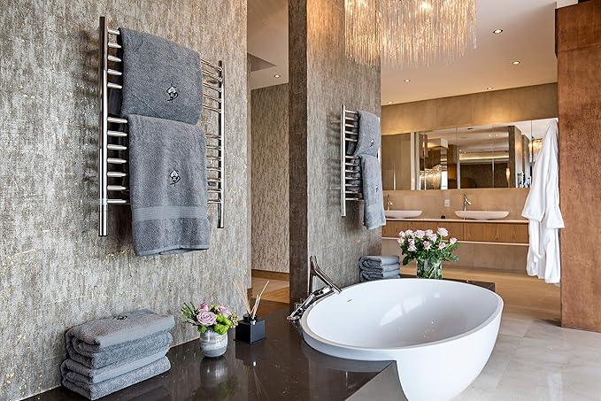 Amba Jeeves ECP Model E-Curved 12-Bar Hardwired Towel Warmer in Polished - ModernBath