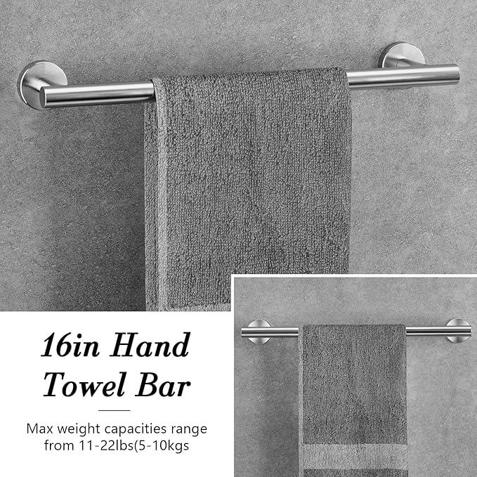 10-Pieces Brushed Nickel Bathroom Accessories Set, Stainless Steel Bathroom Hardware Set, Bath Towel Bar Set, Towel Racks for Bathroom Wall Mounted. - ModernBath