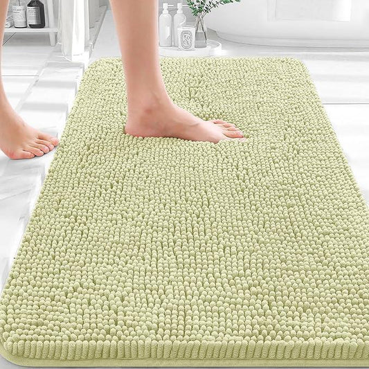 OLANLY Bathroom Rugs 36x24, Extra Soft Absorbent Chenille Bath Rugs, Rubber Backing Quick Dry, Machine Washable Bath Mats for Bathroom Floor, Tub and Shower, Home Decor Accessories, Vanilla - ModernBath