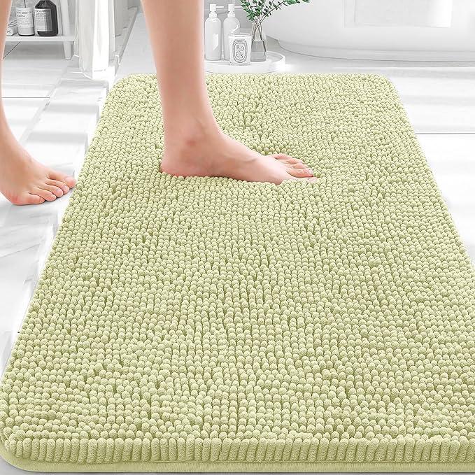 OLANLY Bathroom Rugs 30x20, Extra Soft Absorbent Chenille Bath Rugs, Rubber Backing Quick Dry, Machine Washable Bath Mats for Bathroom Floor, Tub and Shower, Home Decor Accessories, Vanilla - ModernBath