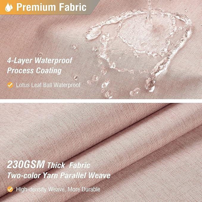 BTTN Fabric Shower Curtain, Linen Textured Heavy Duty Polyester Cloth Shower Curtain Set with Plastic Hooks, Blush, 54x78 - ModernBath