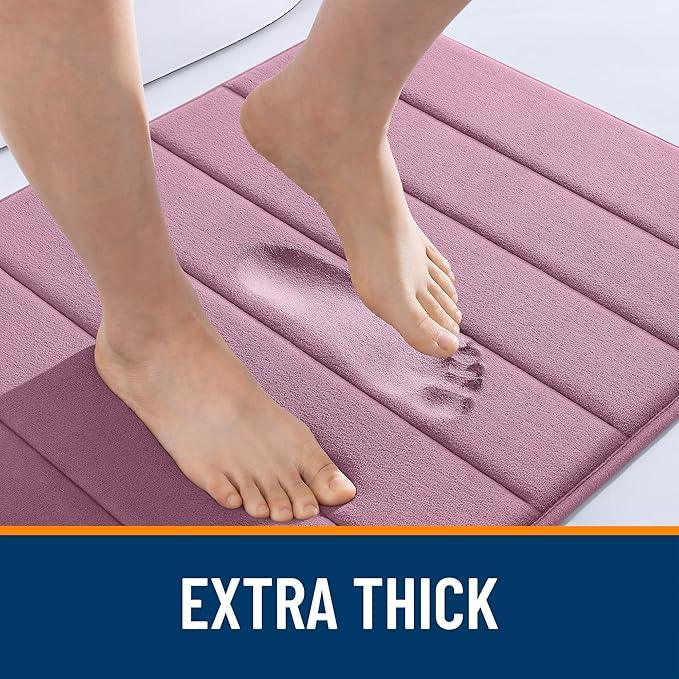 OLANLY Memory Foam Long Bathroom Rugs Runner 70x24, Super Soft Absorbent Bath Mat, Quick Dry, Machine Washable Shower Floor Rugs, Bathmat Carpet, Bathroom Home Decor Accessories, Deep Plum - ModernBath