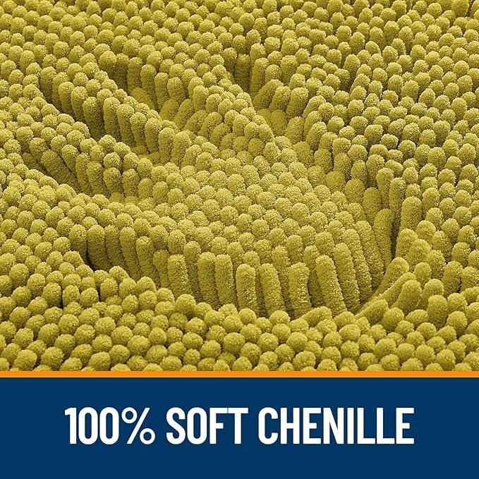 OLANLY Bathroom Rugs 36x24, Extra Soft Absorbent Chenille Bath Rugs, Rubber Backing Quick Dry, Machine Washable Bath Mats for Bathroom Floor, Tub and Shower, Home Decor Accessories, Deep Mustard - ModernBath