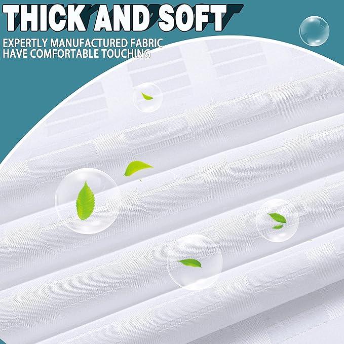 Conbo Mio Extra Wide No Hook Shower Curtain with Snap in Liner Set, 108" x 74" Hotel Luxury White Shower Curtains for Bathroom with See Through Top Window, Waterproof, Washable 108W x 74H - ModernBath