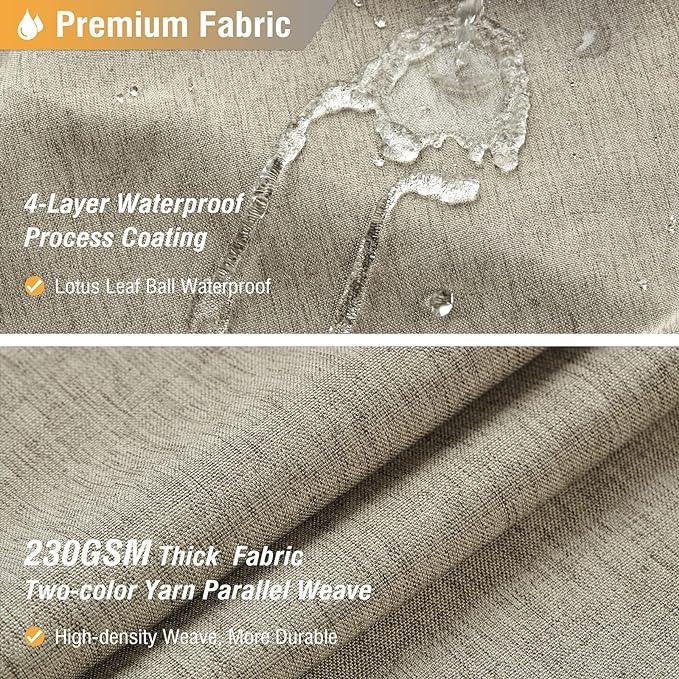 BTTN Stall Fabric Shower Curtain - 54x78 Inch Long Linen Textured Heavy Duty Shower Curtain Set with 10 Plastic Hooks, Narrow Hotel Spa Luxury Weighted Thick Curtains for Bathroom Showers - Khaki/Tan - ModernBath