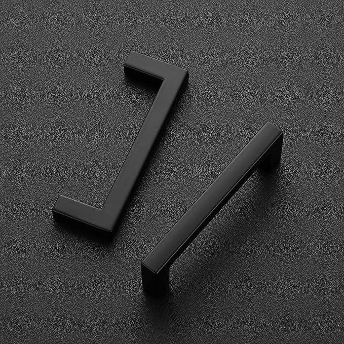 Ravinte 3 Pack Solid 3 Inch Center to Center Slim Square Bar Drawer Handles - Kitchen Cabinet Hardware in Matte Black - Drawer Pulls and Cabinet Handles - ModernBath