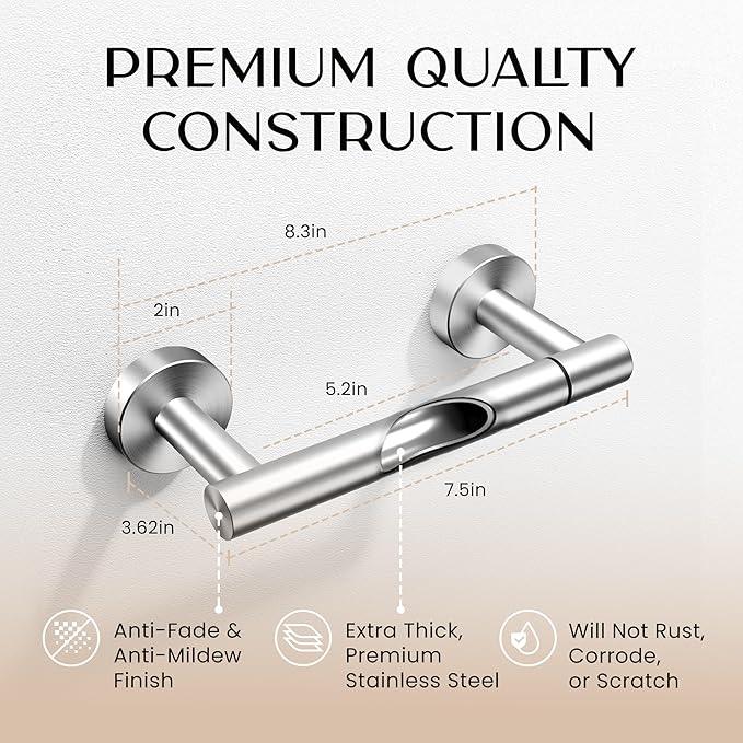 Day Moon™ Brushed Nickel Toilet Paper Holder - Wall Mount Modern Roll Holder for Bathroom - ModernBath